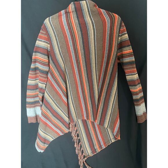 Womens Open Front Knit Sweater / Fall / Fringe / Flowy - Picture 4 of 6